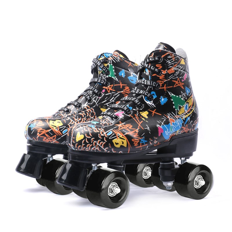 Black graffiti + black wheel + gear + shoe bag